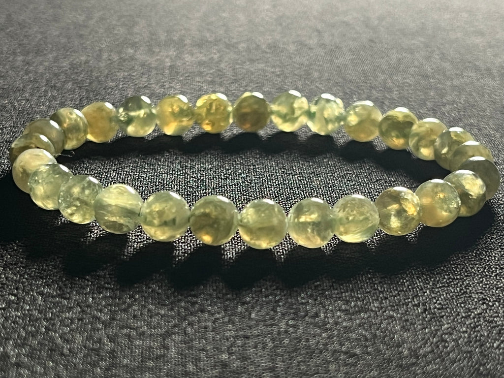 Green Lepidolite smooth round 7mm bead stretch bracelet