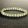Prehnite smooth round 6mm bead stretch bracelets (AAA grade)