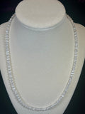 Selenite smooth round 4mm bead silver clasp necklace (premium grade)