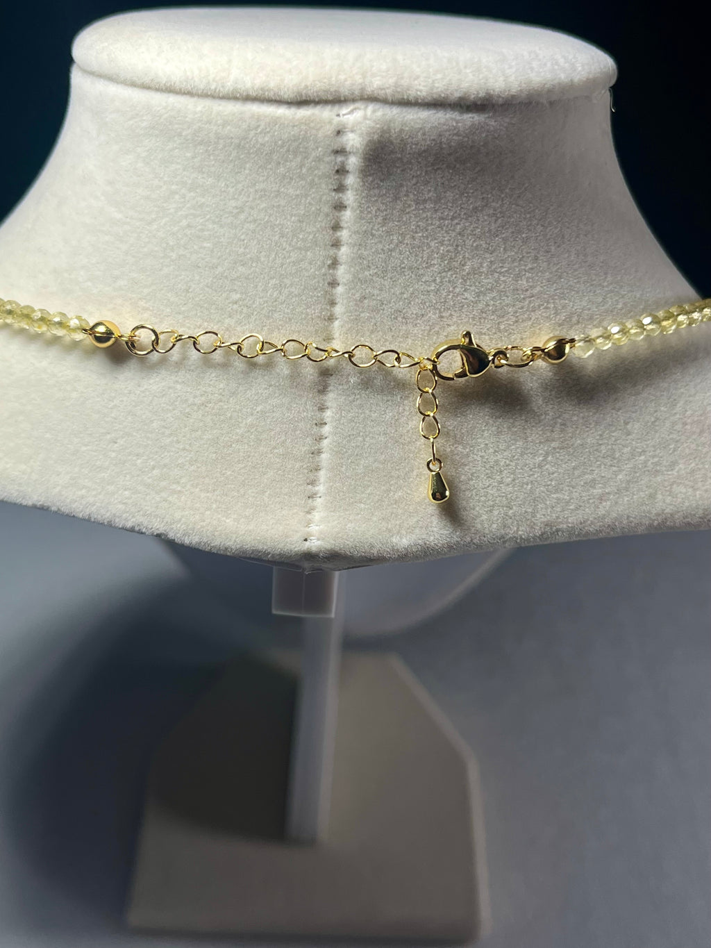 Citrine microfaceted sparkling round 3mm bead 18k gold clasp 20 1/2” adjustable necklace (premium grade); November birthstone