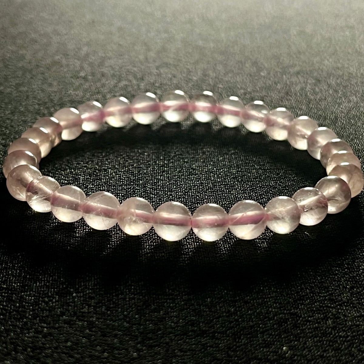 Light Pink Rose Quartz smooth round 6mm beads stretch bracelet (AAA grade); October birthstone