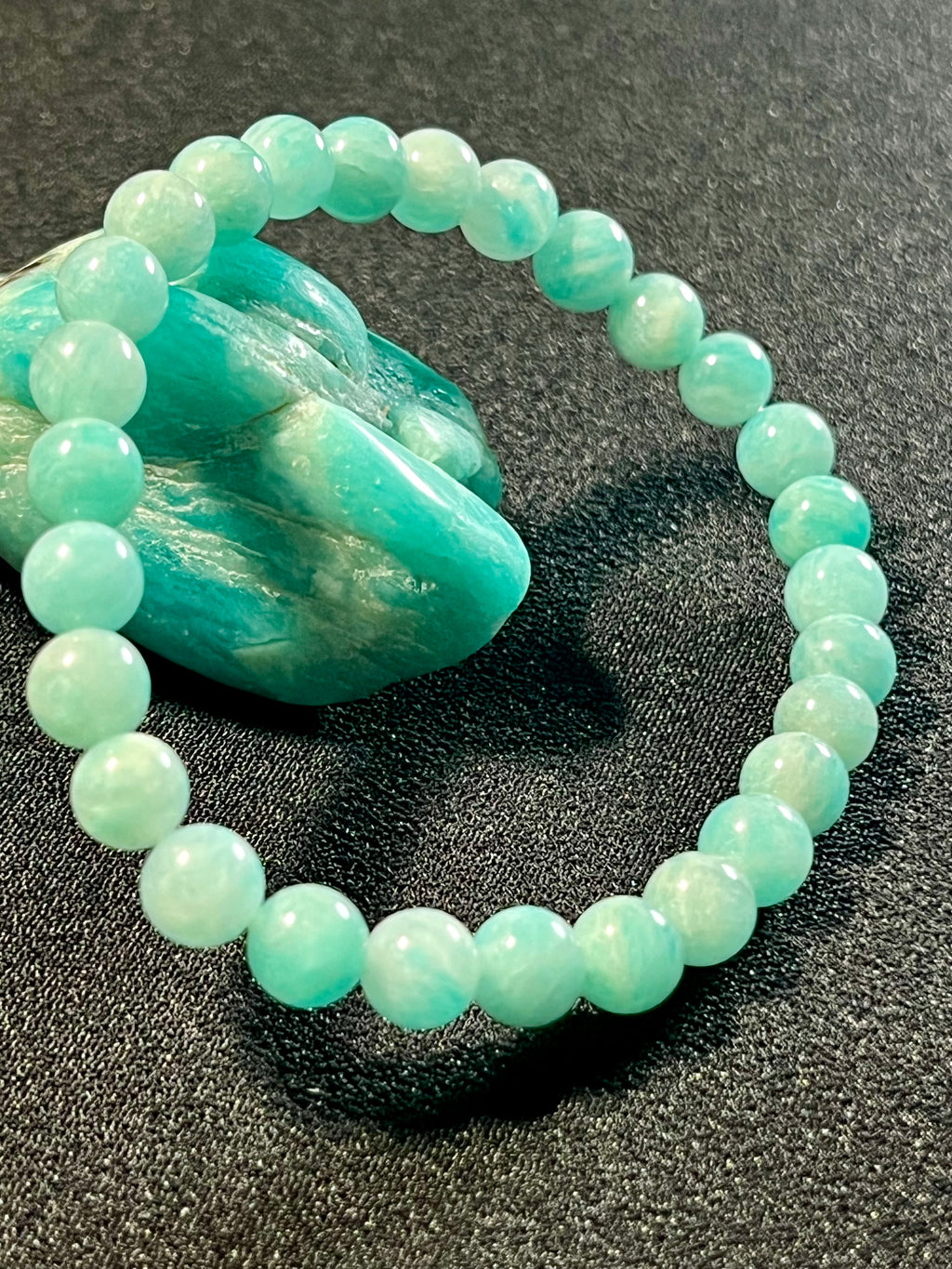 Amazonite smooth round 6mm, 8mm, 10mm bead stretch bracelet (AA grade)
