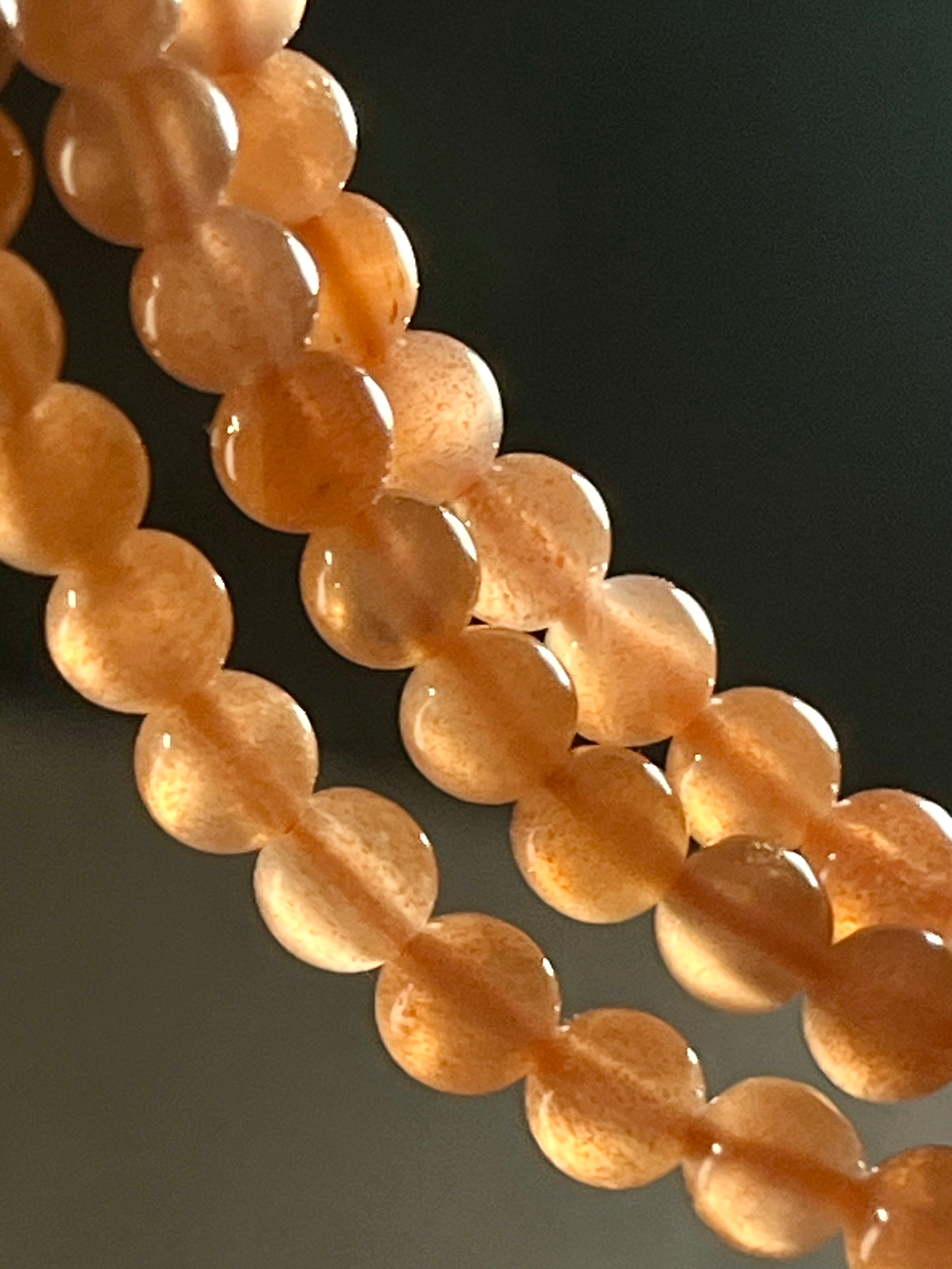 Sunstone w/ strong Moonstone-like adularescence smooth round 4mm bead stretch bracelets (premium grade)