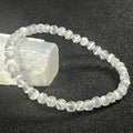 Selenite smooth round 4mm single stretch bracelet