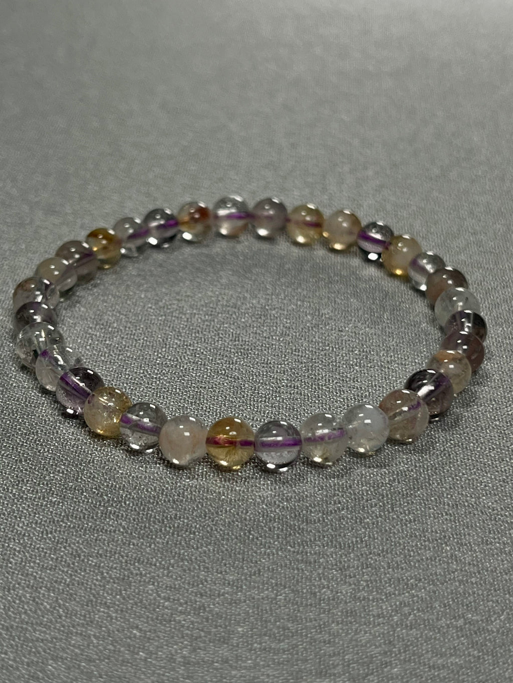 Ametrine smooth round 6mm bead stretch bracelet