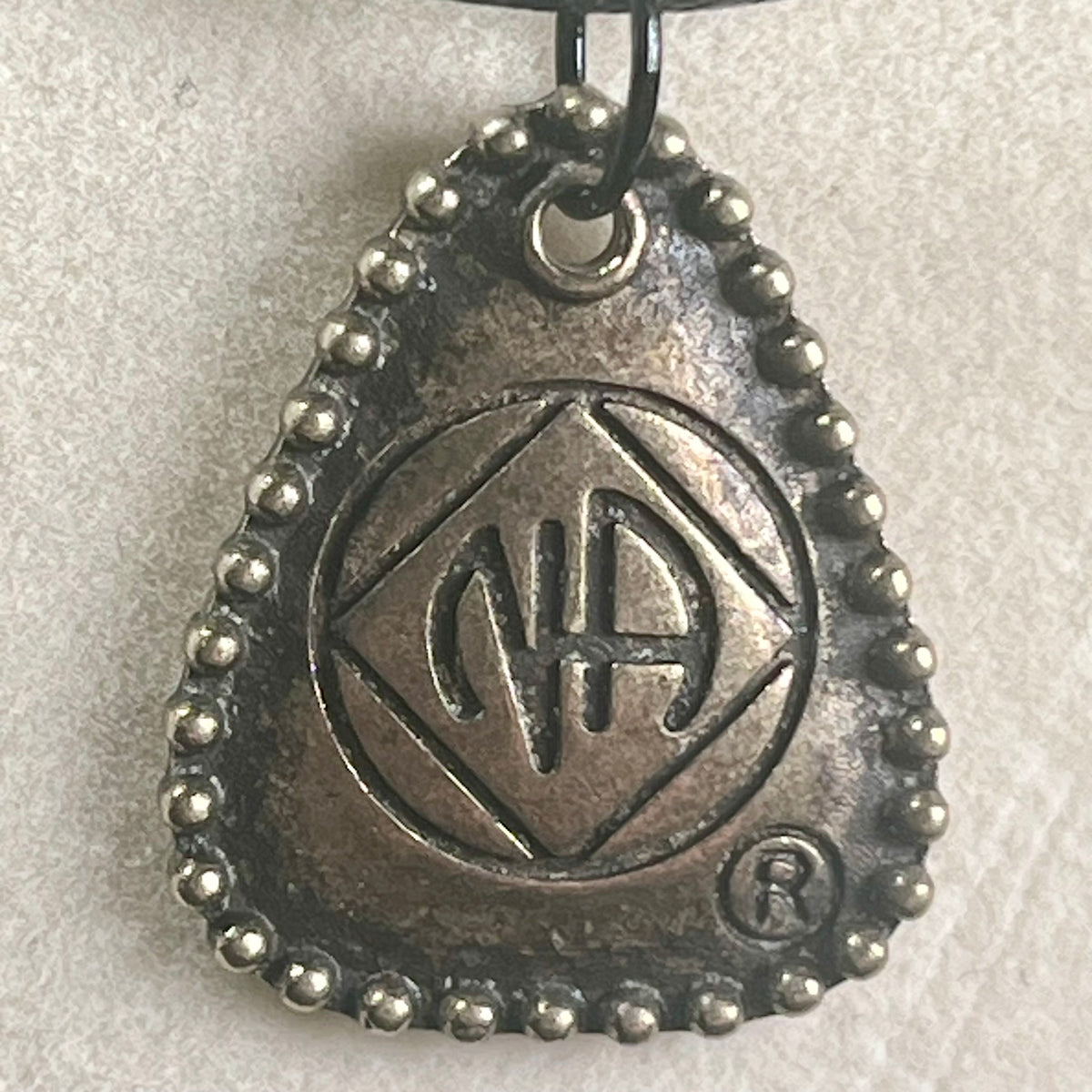 NA Key Tag 22” adjustable necklace w/ silver clasp and extension chain