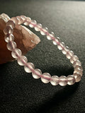 Light Pink Rose Quartz smooth round 6mm beads stretch bracelet (AAA grade); October birthstone