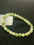 Green Lepidolite smooth round 7mm bead stretch bracelet