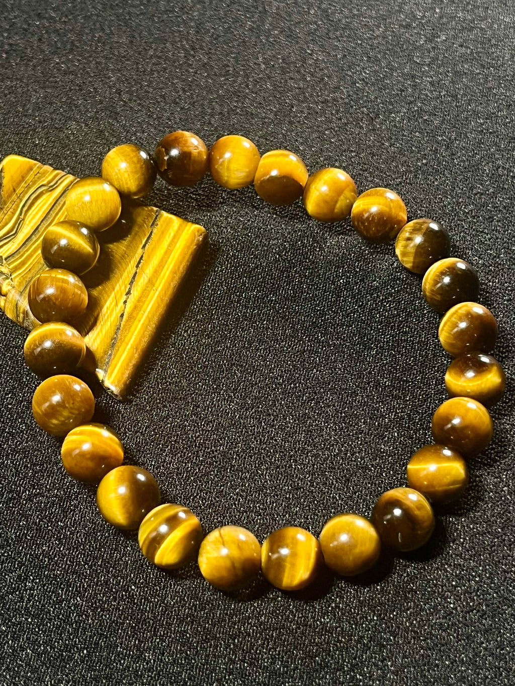 Tiger’s Eye smooth round 4mm, 6mm, 8mm bead stretch bracelet (A grade)
