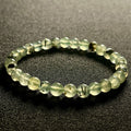 Prehnite w/ Epidote inclusions smooth round 6mm bead stretch bracelet (AAA grade)