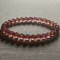 Strawberry Quartz smooth round 6mm bead stretch bracelet (AA grade)