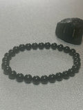 Black Tourmaline smooth round 6mm bead stretch bracelet (premium)