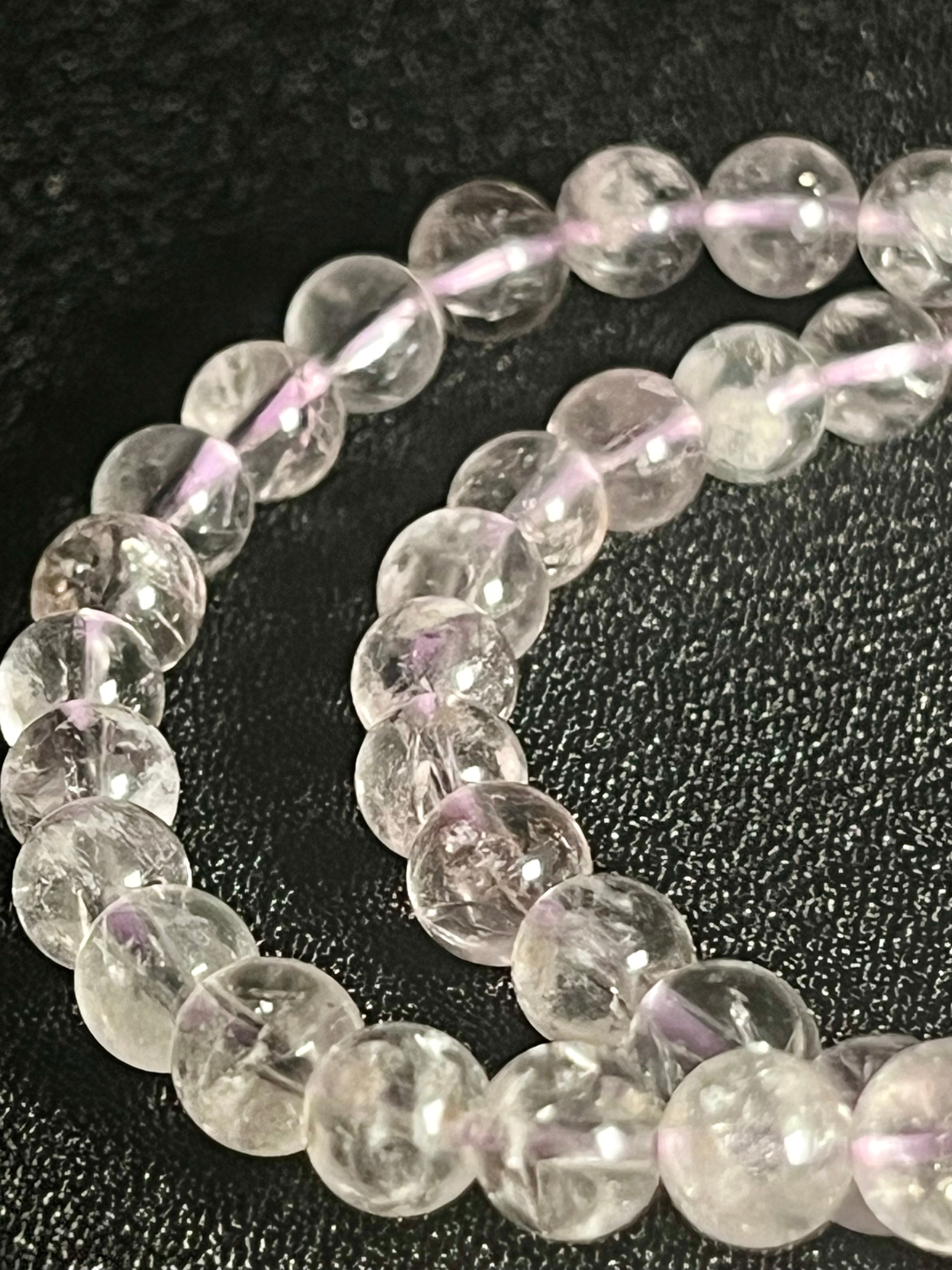 Light Lavender Amethyst smooth round 6mm bead stretch bracelet (AAA grade); February birthstone