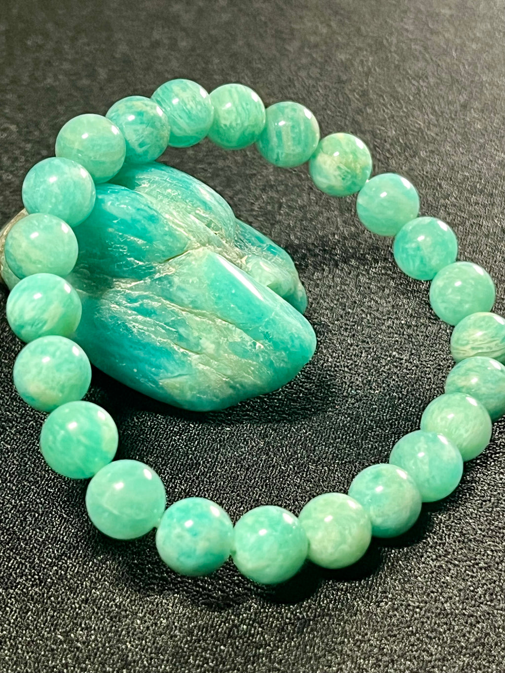 Amazonite smooth round 6mm, 8mm, 10mm bead stretch bracelet (AA grade)