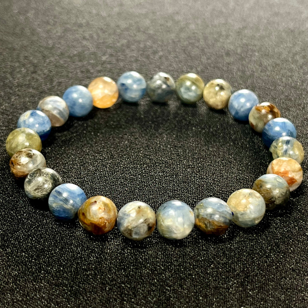 Sunset Kyanite smooth round 8mm bead stretch bracelet