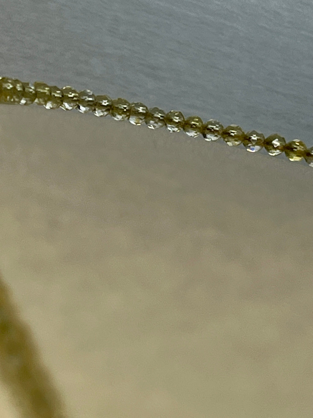 Citrine microfaceted sparkling round 3mm bead 18k gold clasp 20 1/2” adjustable necklace (premium grade); November birthstone