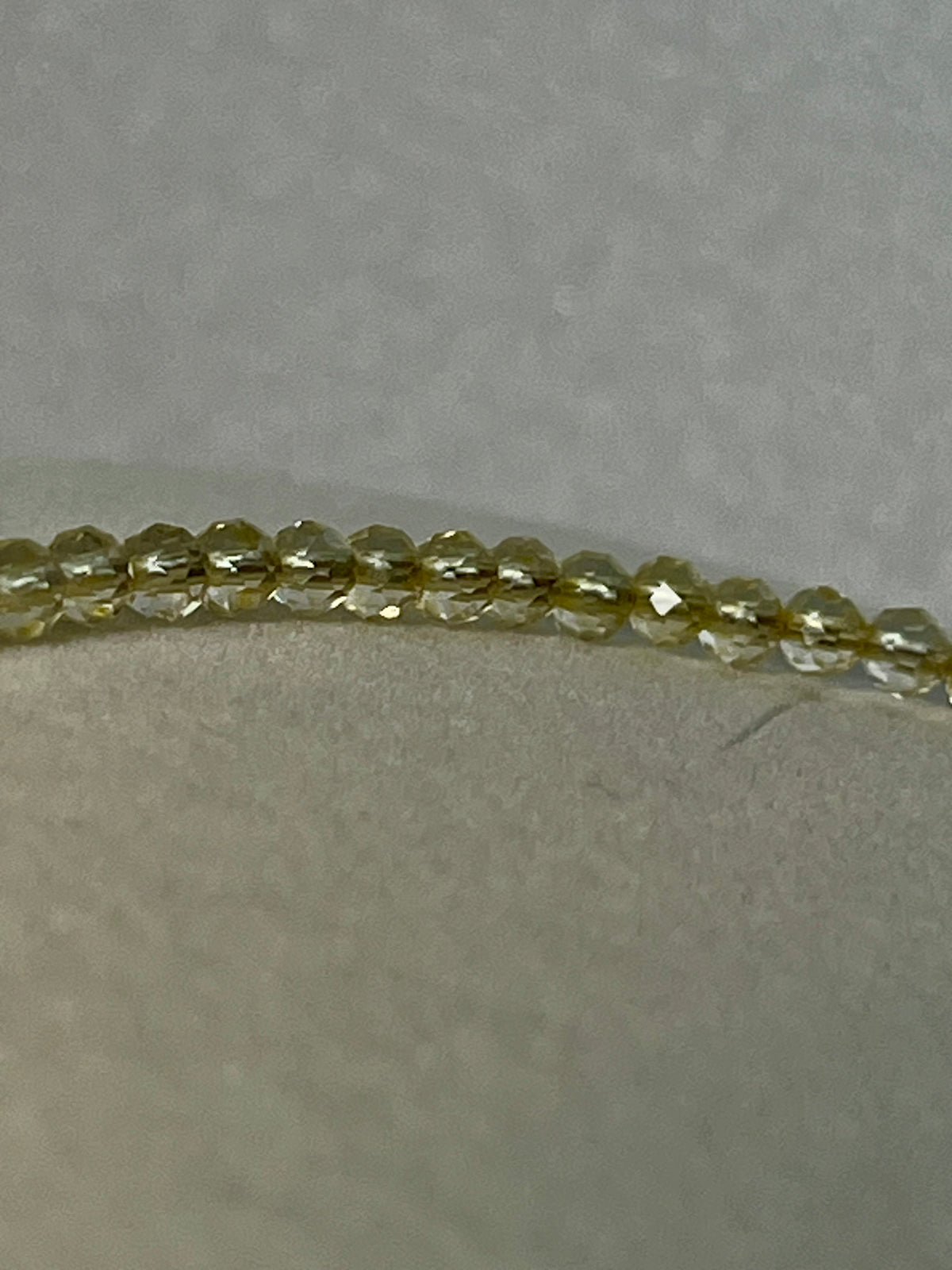 Citrine microfaceted sparkling round 3mm bead 18k gold clasp 20 1/2” adjustable necklace (premium grade); November birthstone