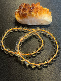 Brazilian Citrine smooth round 8mm bead stretch bracelet (premium)
