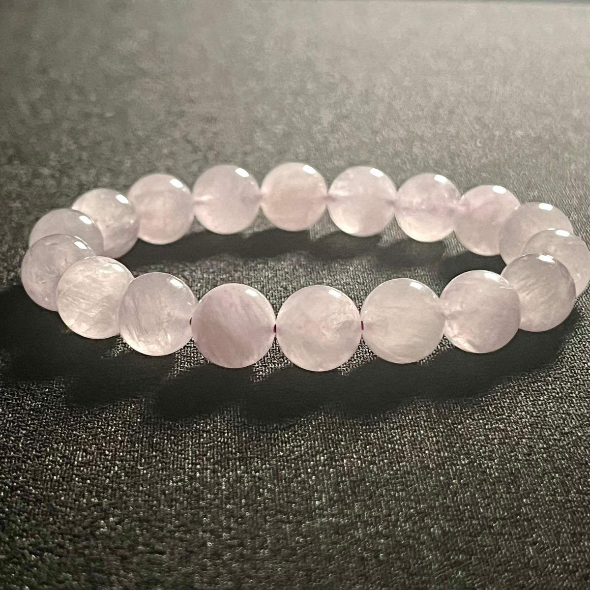 Lavender Amethyst smooth round 10mm bead single stretch bracelet; February birthstone