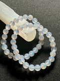 Blue Chalcedony smooth round 8mm bead stretch bracelet (AAA grade) “🗣️The Speaker’s Stone”