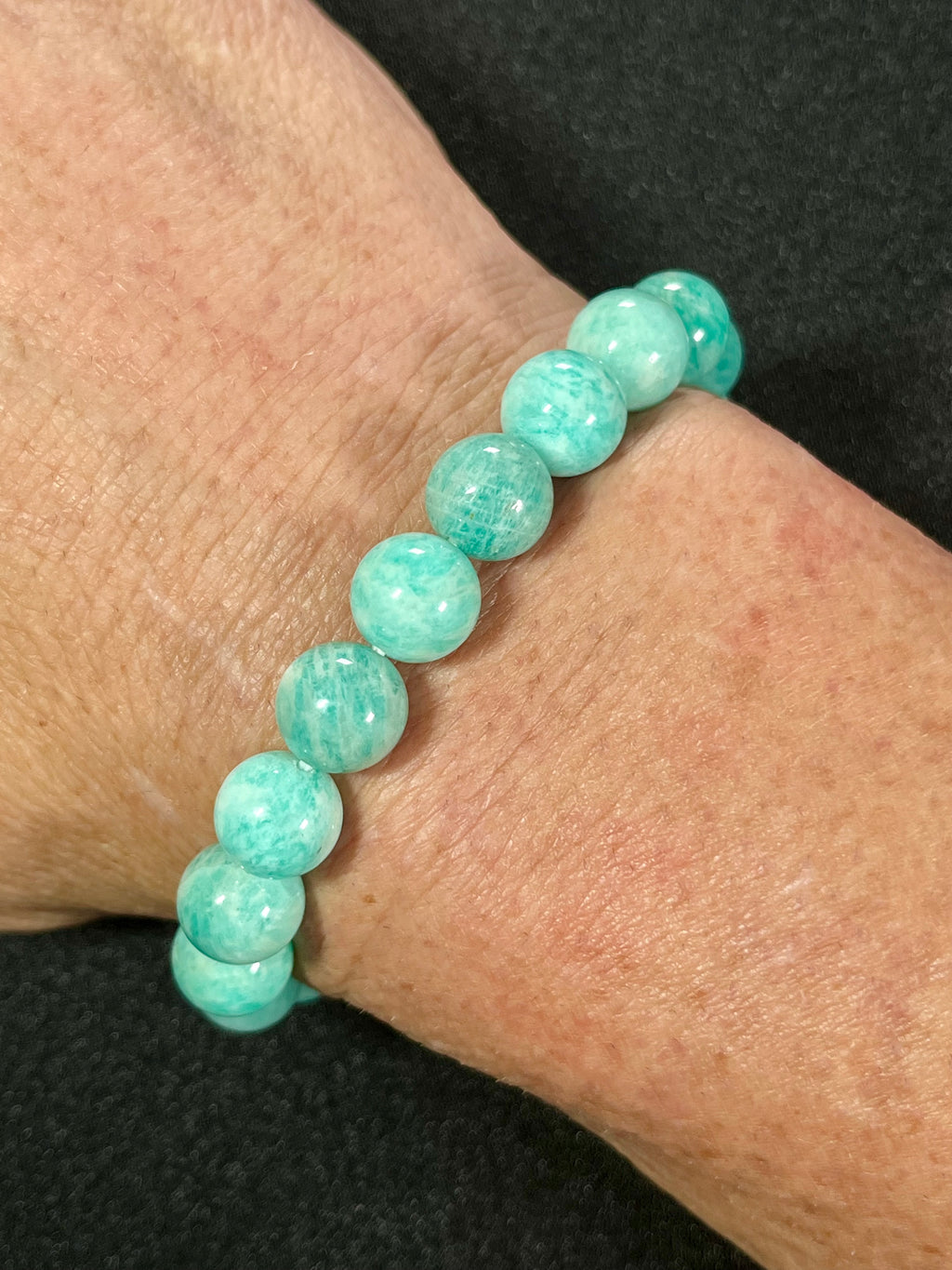 Amazonite smooth round 6mm, 8mm, 10mm bead stretch bracelet (AA grade)