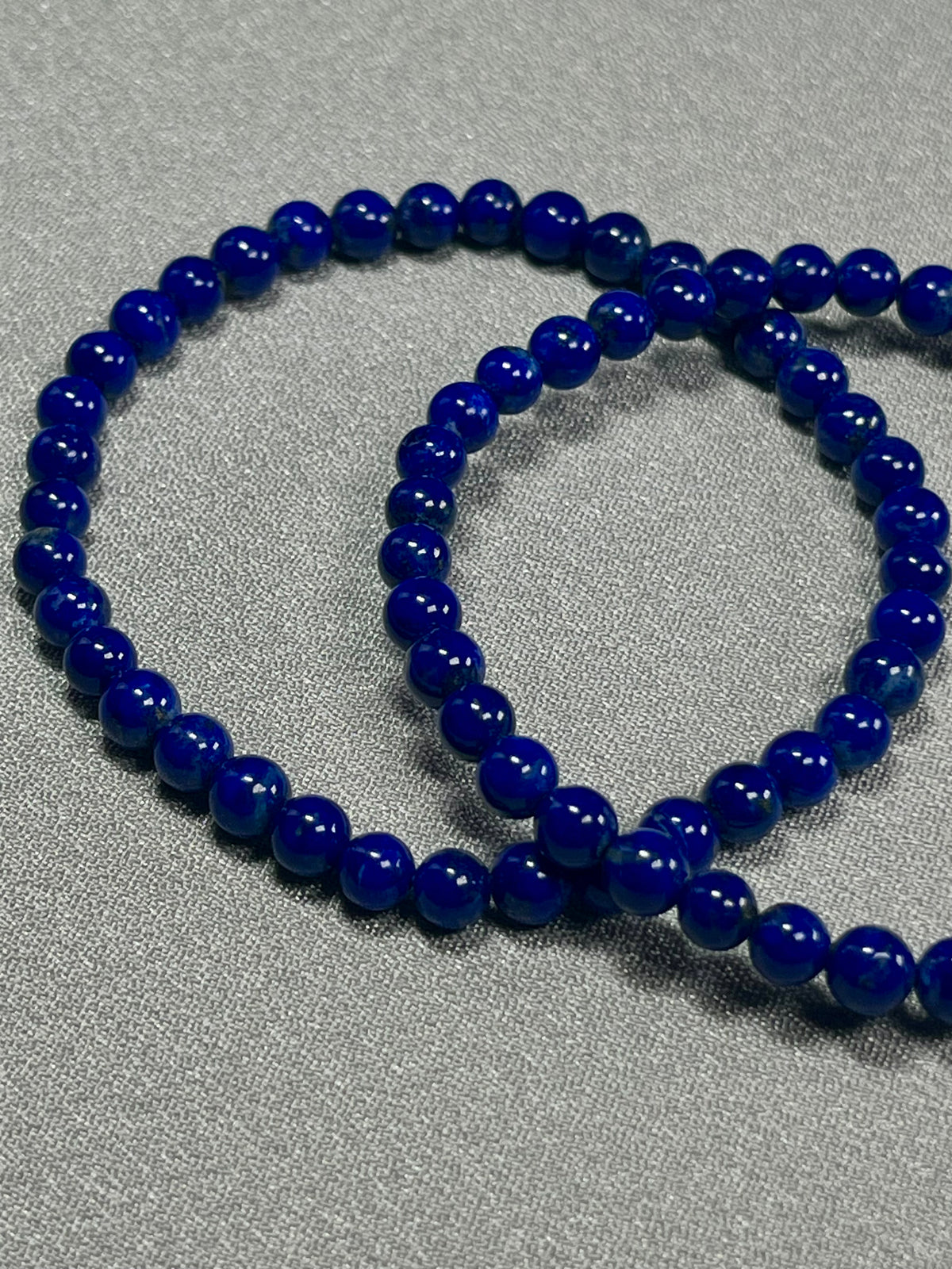Lapis Lazuli smooth round 5mm bead stretch bracelet (AA grade); alternative September birthstone