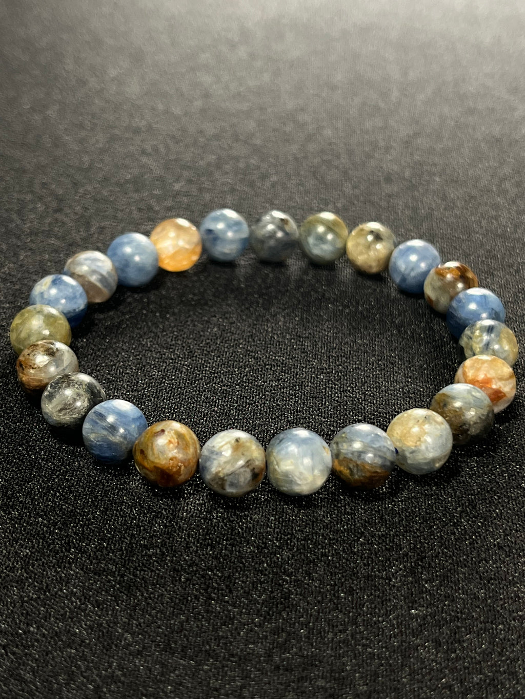 Sunset Kyanite smooth round 8mm bead stretch bracelet