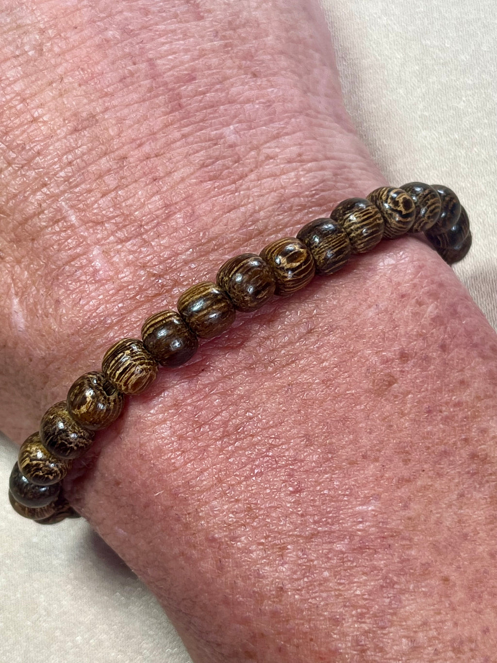 Philippines Robles Wood round 6mm bead stretch bracelet