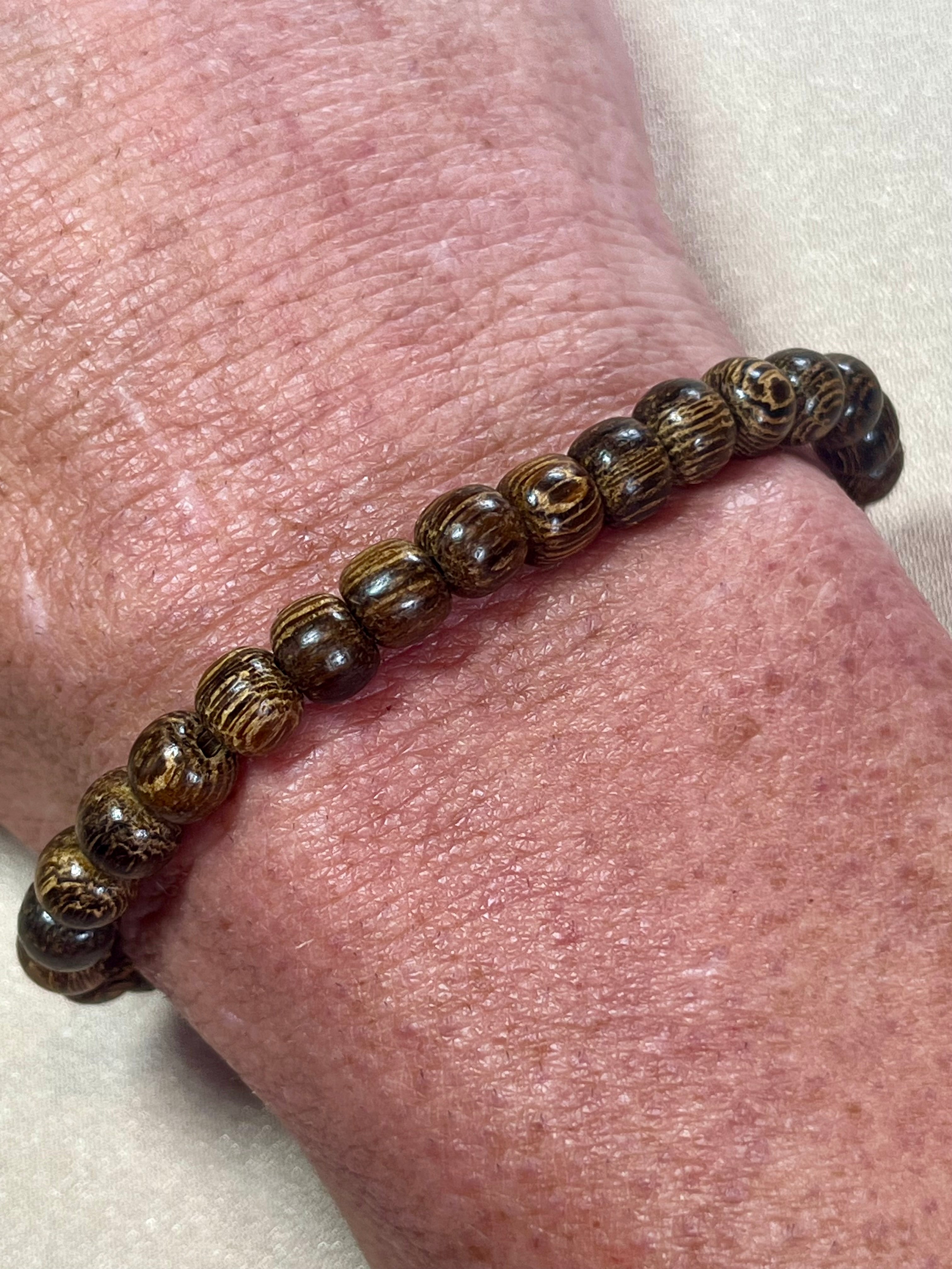 Philippines Robles Wood round 6mm bead stretch bracelet