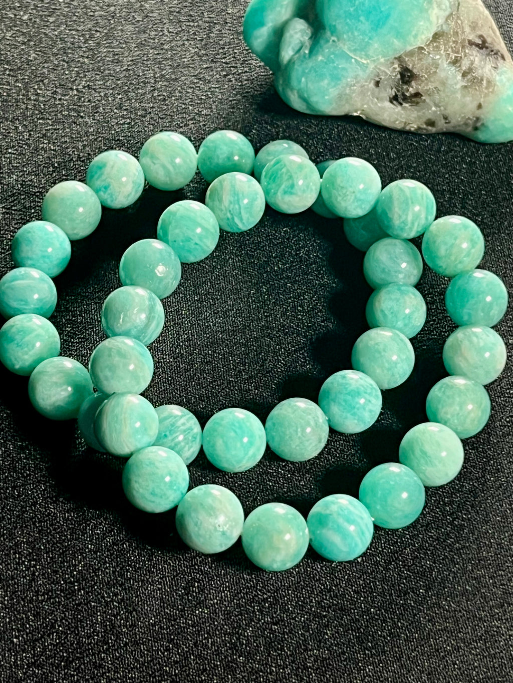 Amazonite smooth round 6mm, 8mm, 10mm bead stretch bracelet (AA grade)