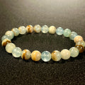 Argentina Blue Calcite smooth round 8mm bead stretch bracelet