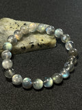 Labradorite smooth round 8mm bead stretch bracelet