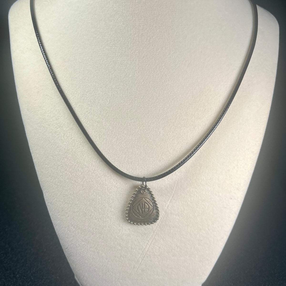 NA Key Tag 22” adjustable necklace w/ silver clasp and extension chain