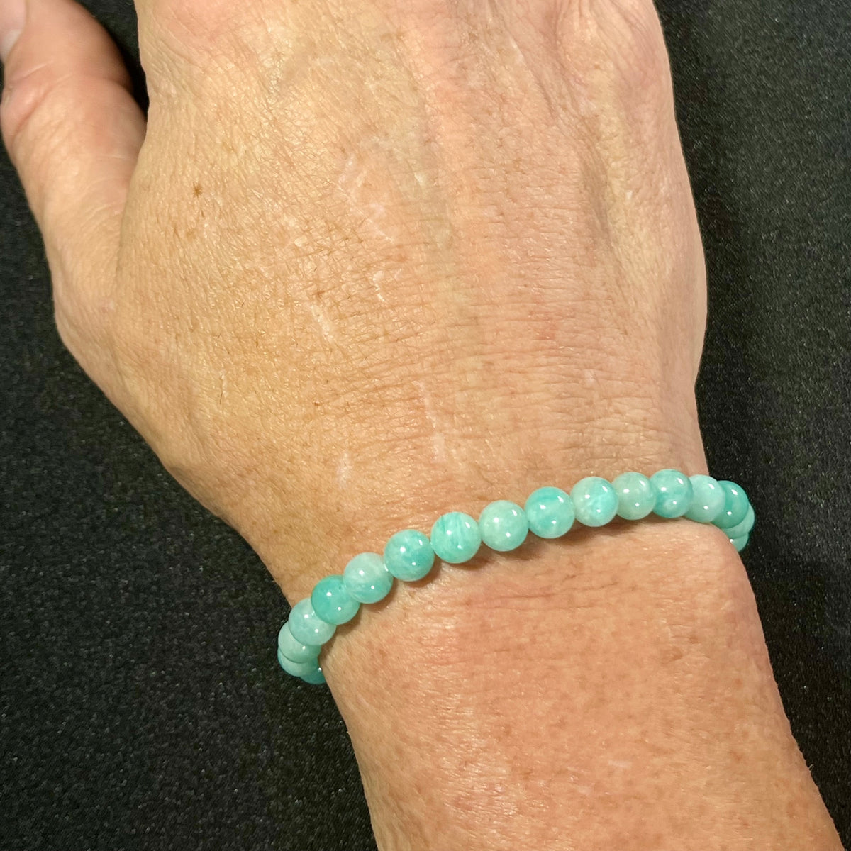 Amazonite smooth round 6mm, 8mm, 10mm bead stretch bracelet (AA grade)