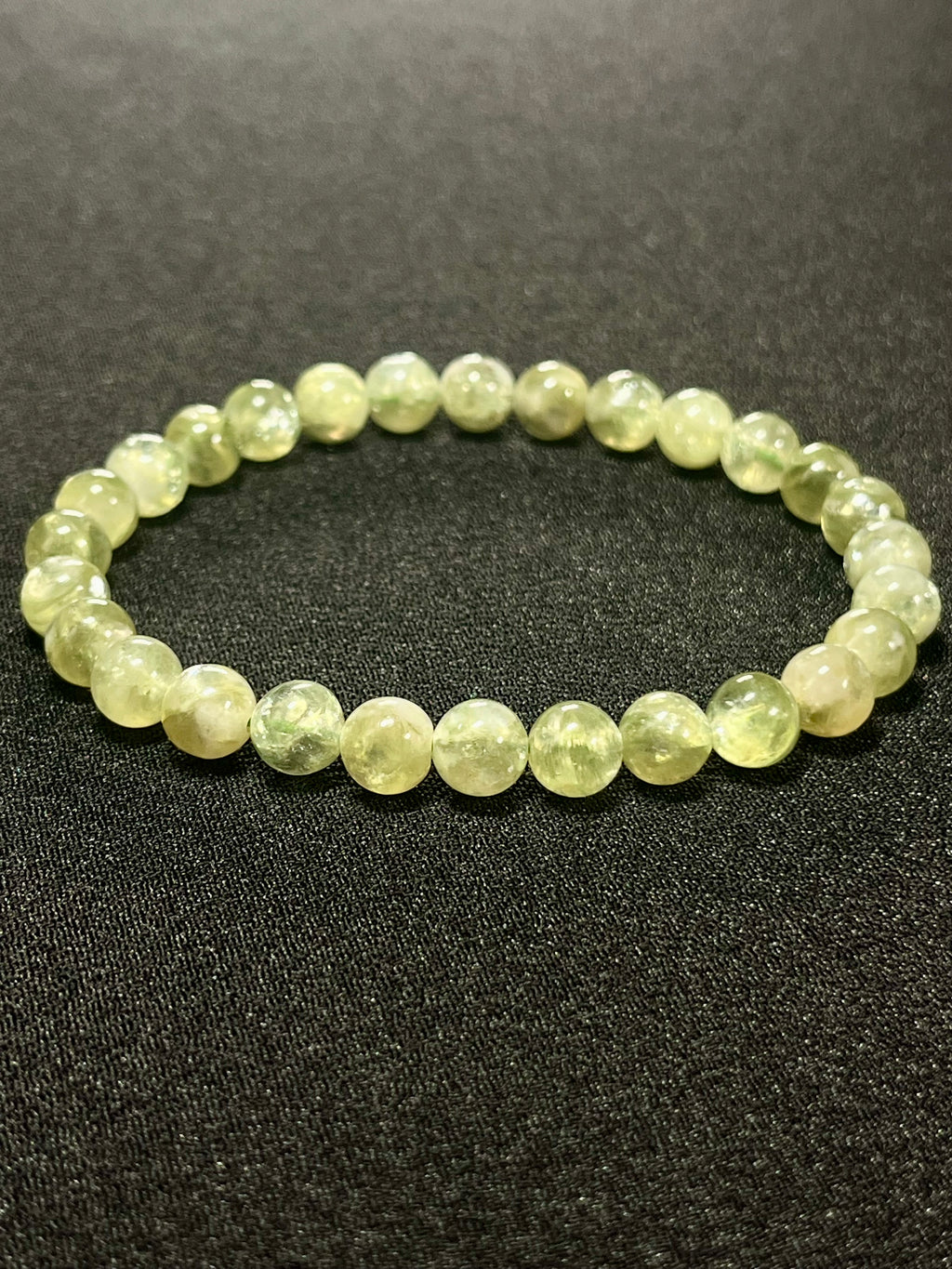 Green Lepidolite smooth round 7mm bead stretch bracelet