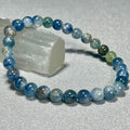 Kyanite Mix smooth round 6mm bead stretch bracelet