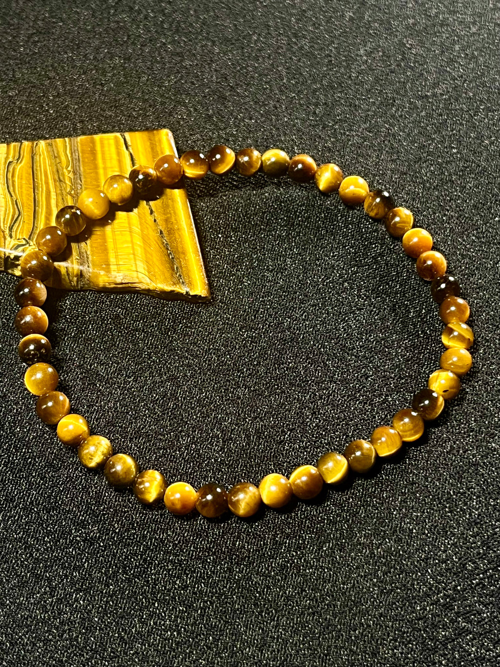Tiger’s Eye smooth round 4mm, 6mm, 8mm bead stretch bracelet (A grade)