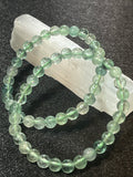 Fluorite (Green) smooth round 6mm bead stretch bracelet