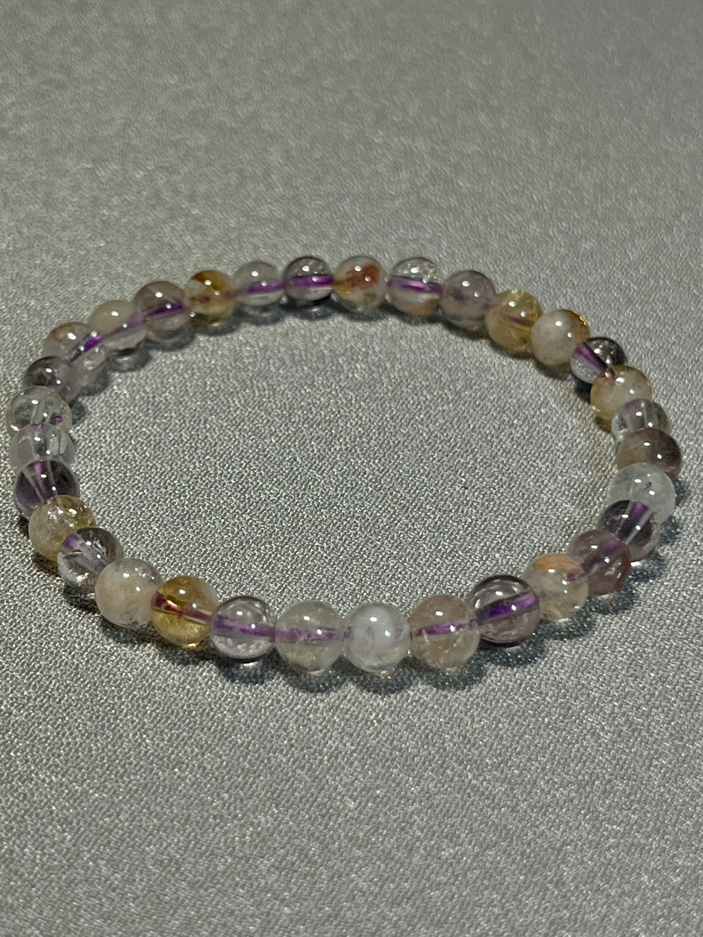 Ametrine smooth round 6mm bead stretch bracelet