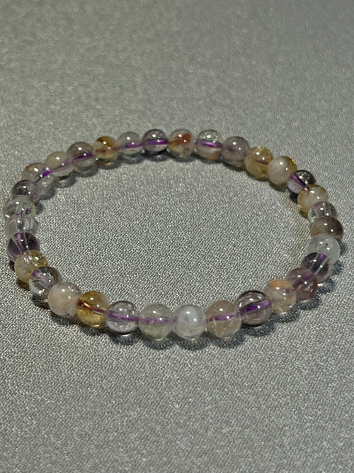 Ametrine smooth round 6mm bead stretch bracelet