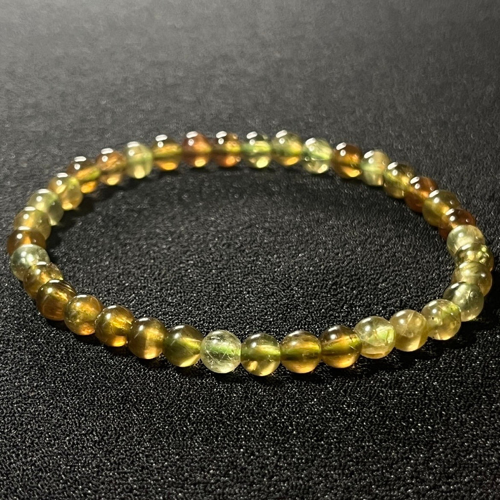 RARE Green Tsavorite Garnet smooth round 5mm bead stretch bracelet (AA grade)
