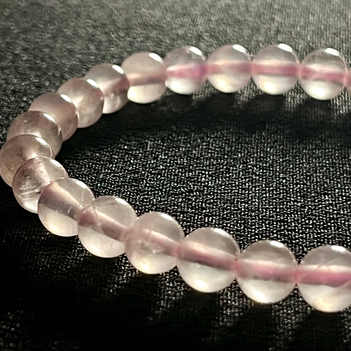 Light Pink Rose Quartz smooth round 6mm beads stretch bracelet (AAA grade); October birthstone