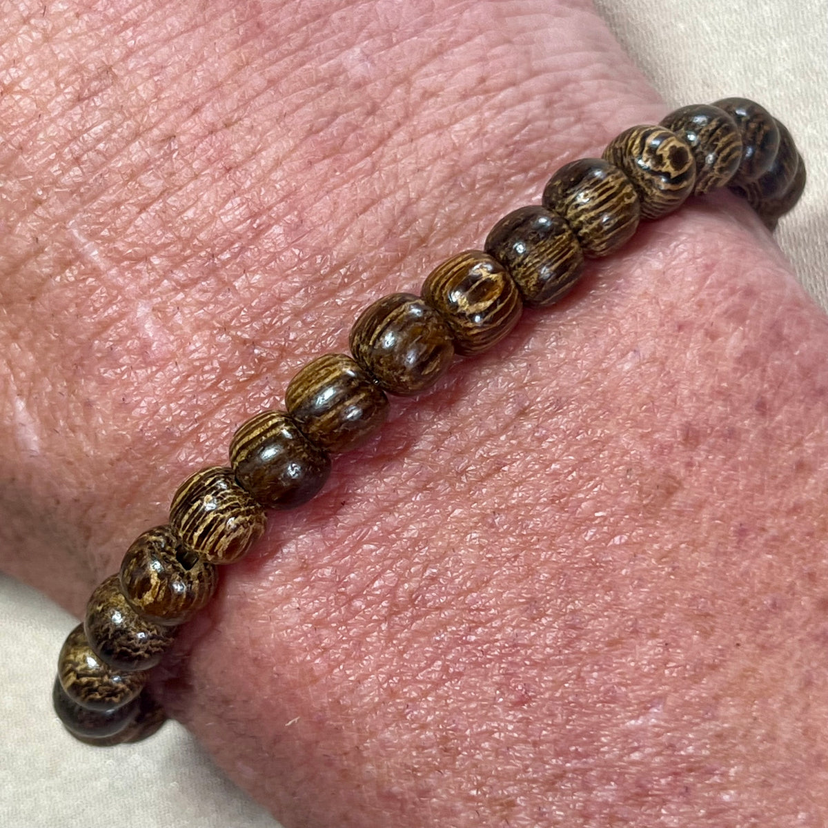 Philippines Robles Wood round 6mm bead stretch bracelet