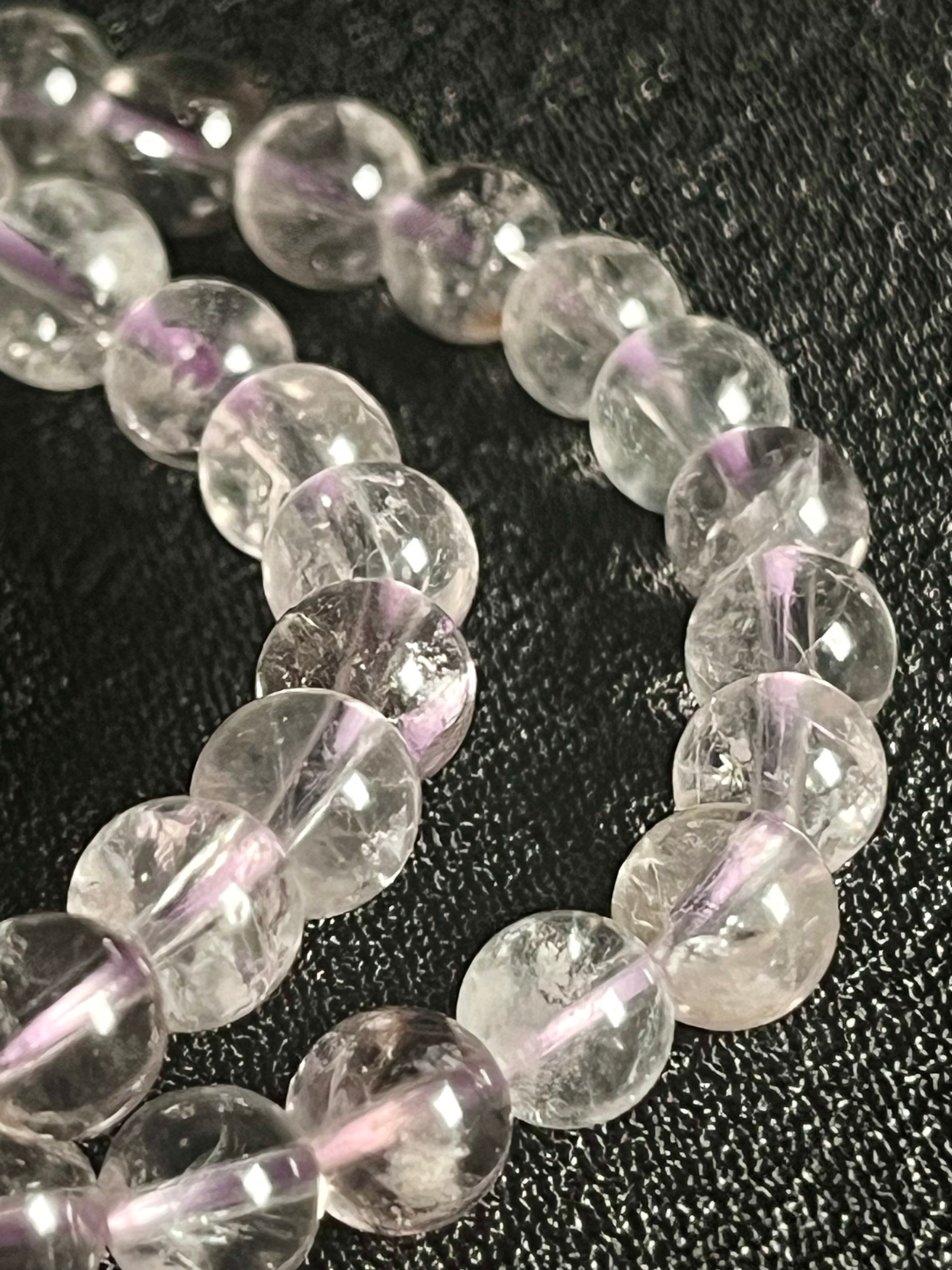Light Lavender Amethyst smooth round 6mm bead stretch bracelet (AAA grade); February birthstone