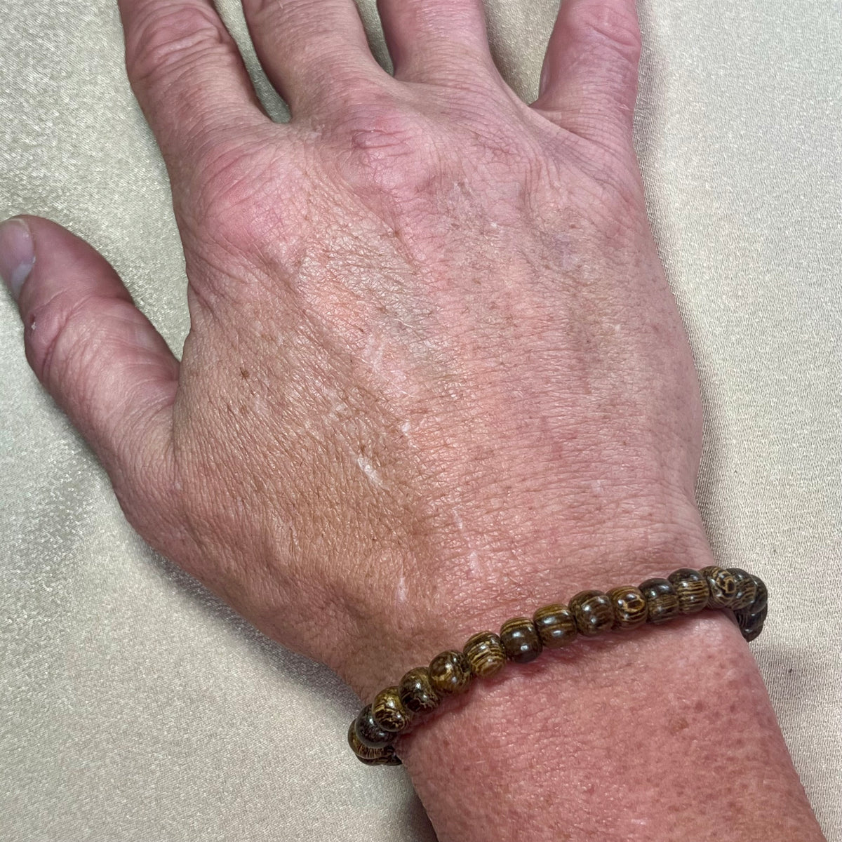 Philippines Robles Wood round 6mm bead stretch bracelet