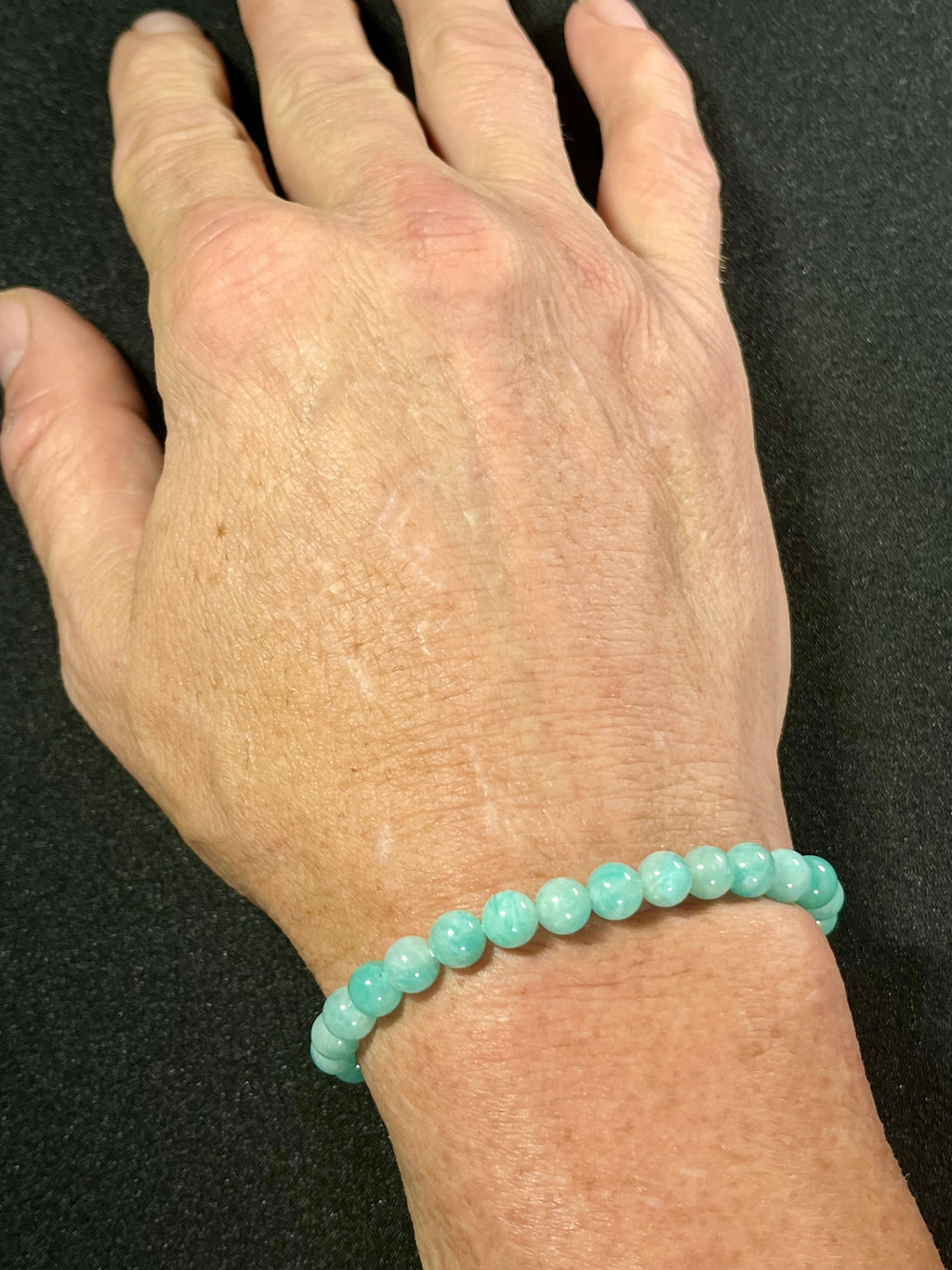 Amazonite smooth round 6mm, 8mm, 10mm bead stretch bracelet (AA grade)