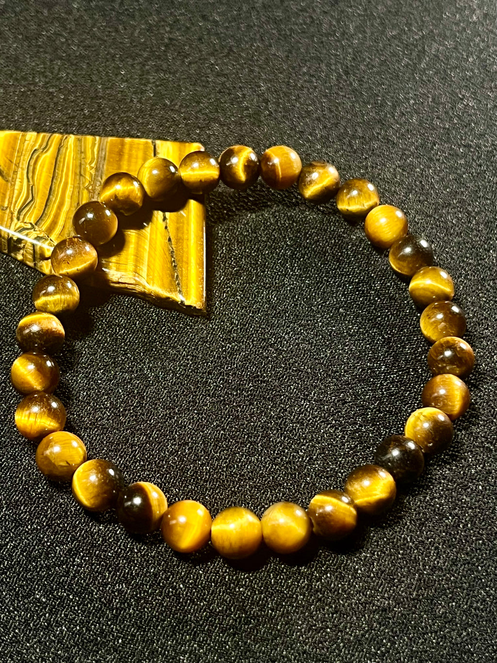 Tiger’s Eye smooth round 4mm, 6mm, 8mm bead stretch bracelet (A grade)